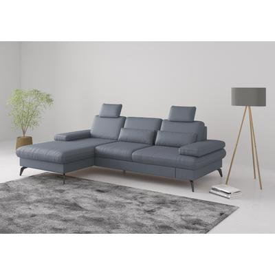 Ecksofa SIT & MORE "Morris L-Form, inkl. Sitztiefenverstellung", bunt (graublau), B:275cm H:82cm T:171cm, Sofas, wahlweise mit Armteilverstellung, Bettfunktion & Bettkasten Image