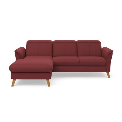 Ecksofa SIT & MORE "Romero L-Form", rot (bordeaux), B:245cm H:91cm T:178cm, 100% Polyester, Sofas, wahlweise mit oder ohne Relax-Funktion, Bettfunktion, Bettkasten Image