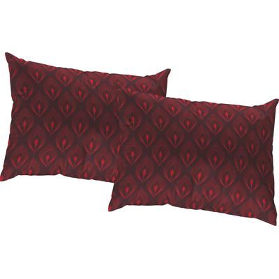 Dekokissen ADAM "Feathers", rot (dunkelrot, rot, bedruckt), B:40cm L:60cm, Baumwolle, Dekokissen_Sitzkissen_Kissenhüllen, GOTS zertifiziert, Kissenhülle ohne Füllung, 1 Stück Image