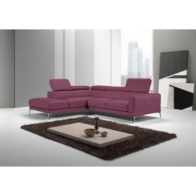 Ecksofa EGOITALIANO "Claudie, Designsofa mit extrakomfortablem Sitzkomfort", lila (violett), B:268cm H:97cm T:226cm, Luxus-Microfaser (100% Polyester) Leder u00bbBULLu00ab (echtes Rindsleder). Geschliffenes, pigmentiertes und behandeltes Rindsleder... Image