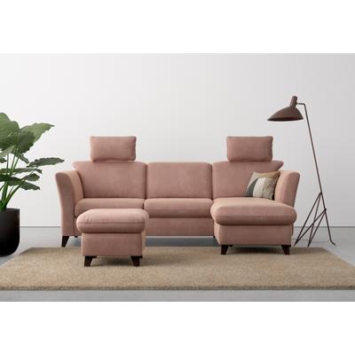 Ecksofa HOME AFFAIRE "Trelleborg L-Form", rosa (altrosa), B:249cm H:86cm T:162cm, 95% Polyester, 5% Polyamid, Sofas, wahlweise mit Bettfunktion und Bettkasten, inkl. Federkern-Polsterung Image