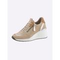 Sneaker CASUAL LOOKS, Damen, Gr. 39, beige (sand), Veloursleder, sportlich, Schuhe