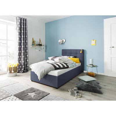 Polsterbett LÜTTENHÜTT "Endres", blau, B:103cm L:210cm, imgrägnierte Struktur (100% Polyester), Betten, mit Bettkasten, wahlweise ohne Matratze/Lattenrost oder incl. Matratze Image