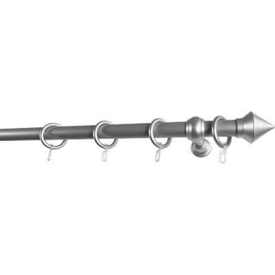 Gardinenstange GARESA "Palmi", silber (mattchromfarben), L:400cm Ø:28mm, Kunststoff, Stahl, Gardinenstangen, Vorhanggarnitur, Kunststoff, verlängerbar, mit Ringe/2 Lauf Gleiter Image