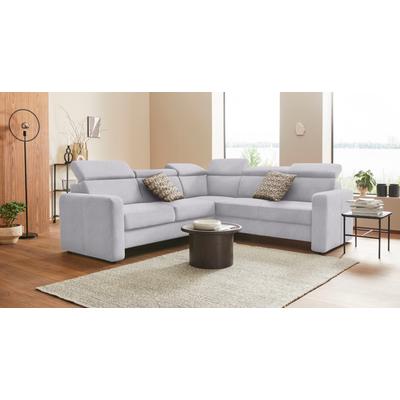 Ecksofa SIT & MORE "Bologna L-Form", silber, B:247cm H:84cm T:227cm, Sofas, Kopfteilverstellung, wahlweise mit Bettfunktion und Schubkasten Image