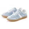 Sneaker LASCANA "Schnürschuh, Halbschuh, Freizeitschuh", Damen, Gr. 40, blau (hellblau, weiß), Obermaterial: 50% Lederimitat, 50% Textilmaterial. Futter: 100% Textilmaterial. Decksohle: 100% Textilmaterial. Laufsohle: 100% Synthetik, unifarben,...