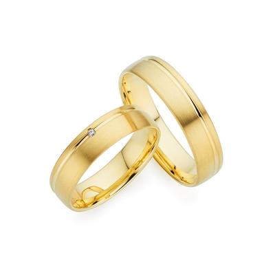 Trauring PHÖNIX "Schmuck Geschenk Gold 333 Trauring Ehering LIEBE versch. Varianten" Gr. 66, gold (gelbgoldfarben), Fingerringe, 66, ohne Brillant, Gelbgold 333, 5,0mm, Made in Germany, wahlweise mit oder ohne Brillant Image