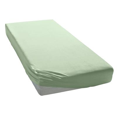 Spannbettlaken ELEGANTE "Mako-Jersey", grün (mint), B:90-100cm L:200-220cm, Mako-Jersey, Obermaterial: 97% Baumwolle, 3% Elasthan, Laken, in hochwertiger Qualität mit Elasthan-Anteil Image
