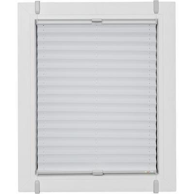 Plissee SUNLINES "One Size Style Crepe", weiß (weiß, grau, grau), B:60cm H:190cm, Obermaterial: 85% Polyester, 15% sonstige Fasern, Plissees, Zubehörfarbe grau, zum Klemmen Image