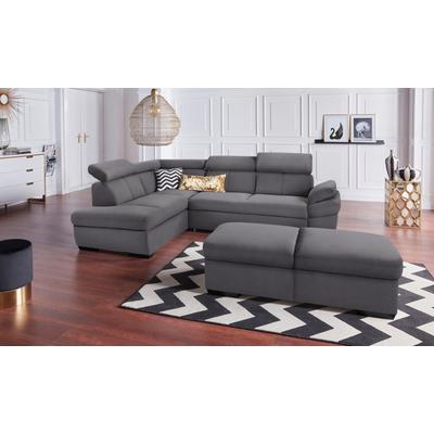Ecksofa EXXPO - SOFA FASHION "Salerno, klassisch modernes Funktionssofa, hoher Sitzkomfort, L-Form", grau, B:268cm H:77cm T:204cm, Sofas, inkl. Kopf- und Armteilverstellung, wahlweise mit Bettfunktion Image