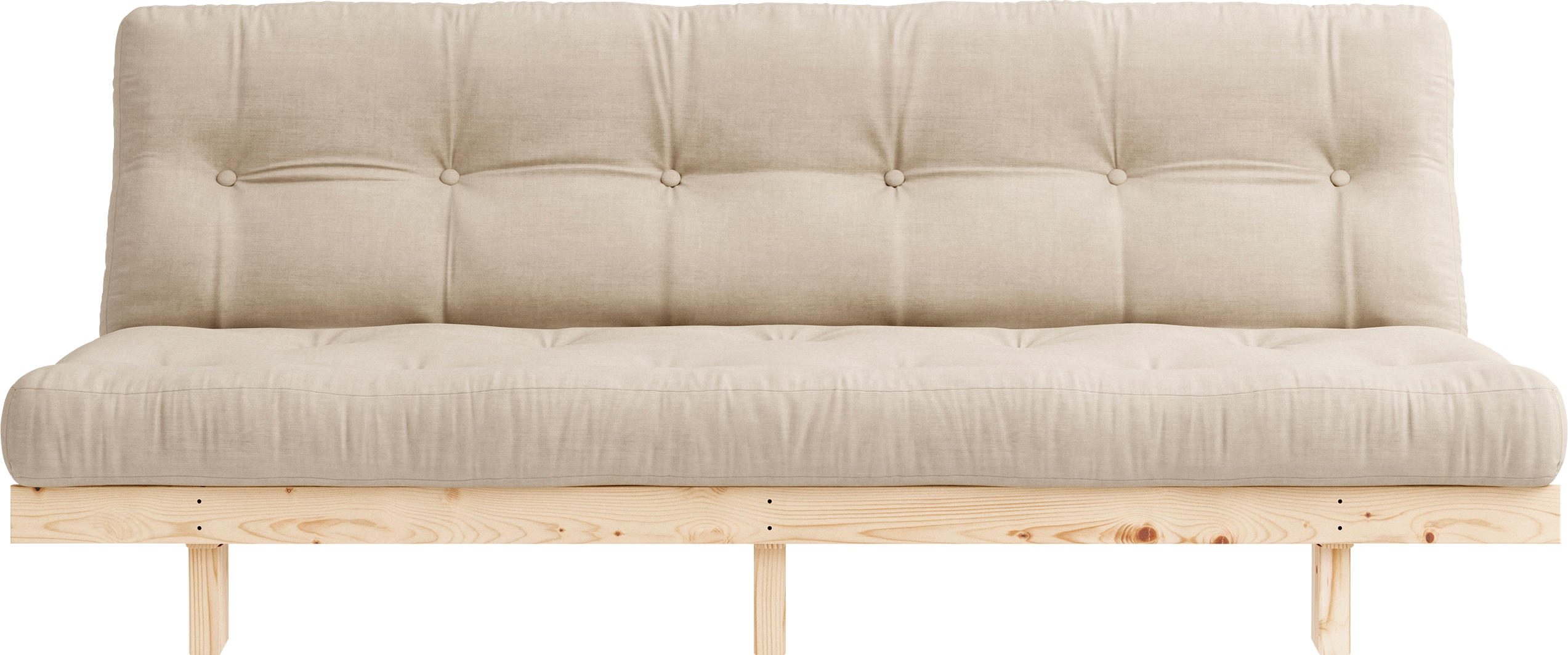 Schlafsofa KARUP DESIGN "Lean", beige, B:190cm H:73cm T:99cm, 80% Baumwolle + 20% polyester, Sofas, mit Bettfunktion und Futonmatratze