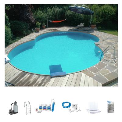 Achtformpool MY POOL BWT "LAGOON 2", beige (weiß, sand), B:360cm H:150cm L:625cm, Schwimmbecken, in verschiedenen Größen erhältlich Image