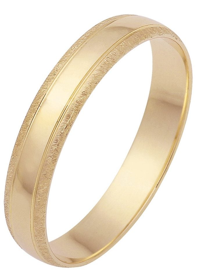 Trauring FIRETTI "Schmuck Geschenk Gold 375 Hochzeit Ehering Trauring "LIEBE" Gr. 22, gold (gelbgoldfarben), Fingerringe, 22, ohne Brillant, Gelbgold 375, 4mm, Made in Germany, wahlweise mit oder ohne Brillant Image