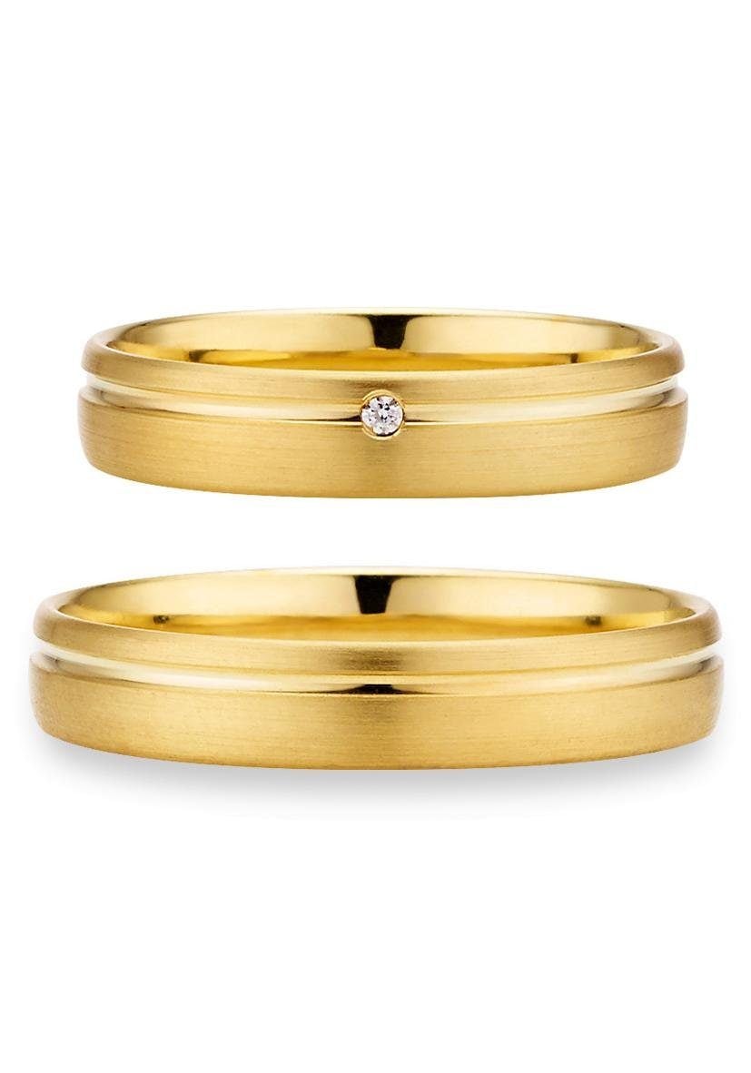 Trauring PHÖNIX "Schmuck Geschenk Gold 333 Trauring Ehering LIEBE versch. Varianten" Gr. 66, gold (gelbgoldfarben), Fingerringe, 66, ohne Brillant, Gelbgold 333, 4mm, Made in Germany, wahlweise mit oder ohne Brillant Image