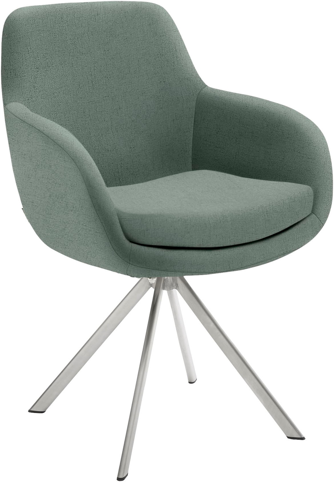 Esszimmerstuhl MUSTERRING "Tavia", blau (aqua, edelstahl gebürstet), B:62cm H:86cm T:66cm, Stühle, Esszimmerstuhl, Stativgestell Edelstahl, wahlweise mit Drehfunktion, diverse Farben