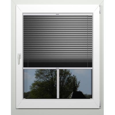 Plissee INDEKO "Thermo-Deluxe", grau (anthrazit, metallfarben), B:111cm H:130cm, Obermaterial: 94% Polyester, 6% sonstige Fasern, Plissees, zur Montage in der Glasleiste, nach Maß Image