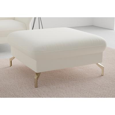 Hocker SIT & MORE "Fashion", beige (creme), B:89cm H:45cm T:89cm, Hocker, Sitzhocker, inklusive Federkern, mit satinierten Nickelfüßen Image