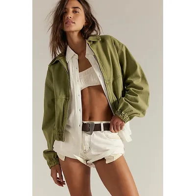 We The Free Birdie Track Jacket by We The Free, 19/99 at Free People in Grey Green, Size: XL