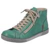Schnürboots RIEKER, Damen, Gr. 40, grün (maigrün), Lederimitat, unifarben, sportlich, Schuhe, Schnürstiefelette, Casual-Boots mit Reißverschluss außen