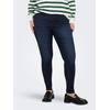 Skinny-fit-Jeans ONLY CARMAKOMA "CARTHUNDER LIFE P UP REG SK DNM BJ367", Damen, Gr. 44, Länge 32, blau (dunkelblau denim), Denim/Jeans, Obermaterial: 53% Viskose, 29% Baumwolle, 17% Polyester, 1% Elasthan, unifarben, modisch, skinny fit, Jeans