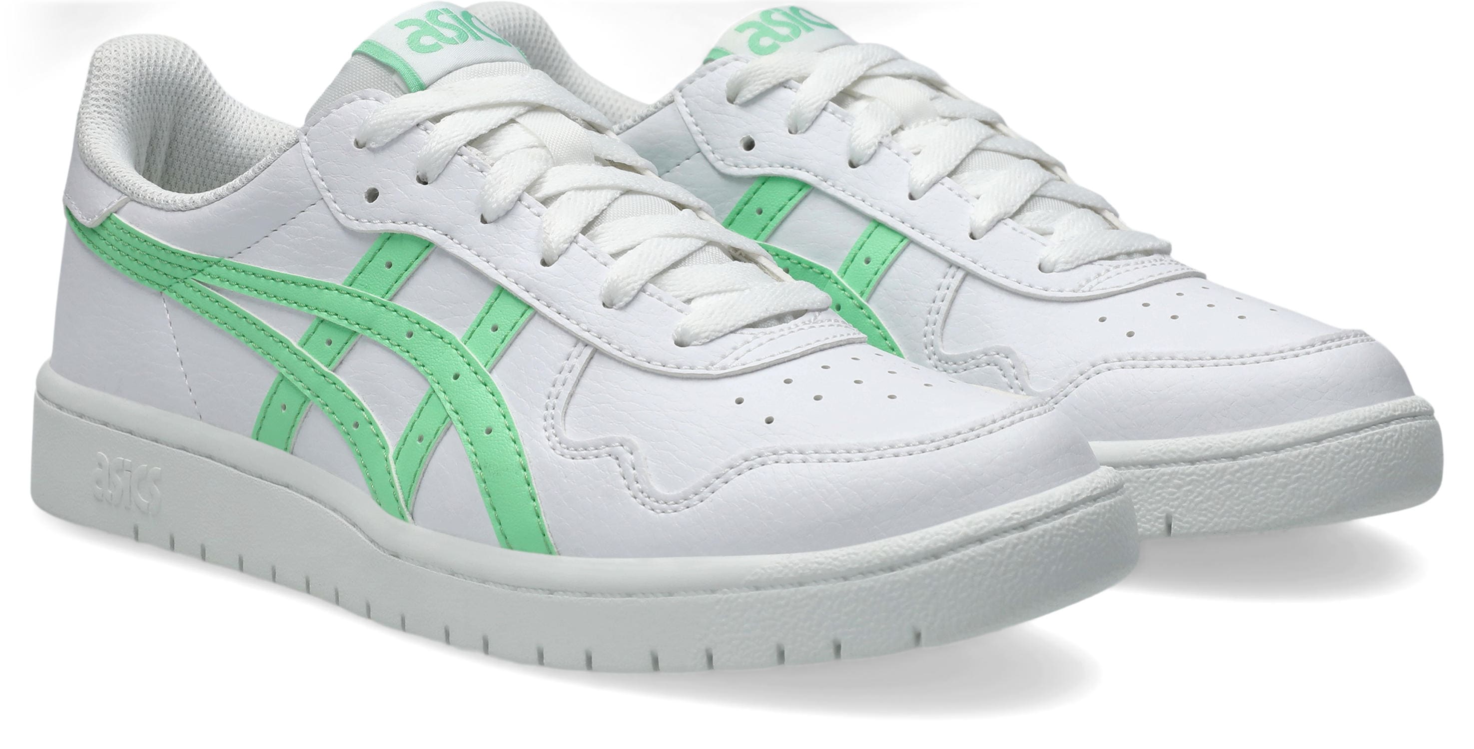 Sneaker ASICS SPORTSTYLE "JAPAN S", Damen, Gr. 37,5, weiß (weiß, menthol), Synthetik, Schuhe Sneaker