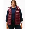 Steppweste TOMMY HILFIGER CURVE "CRV LW PADDED SLIM VEST", Damen, Gr. 48, rot (deep burgundy), Steppware, Obermaterial: 100% Nylon. Futter: 100% Polyamid. Wattierung: 100% Polyester, unifarben, casual, slim fit, Westen, in großen Größen, mit Kapuze
