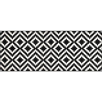 Fußmatte Gr. 1, schwarz-weiß (schwarz, weiß), B:50cm H:7mm L:75cm, Polyamid, Polyamid, Teppiche Image