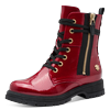 Schnürboots MARCO TOZZI BY GMK, Damen, Gr. 37, rot, Lacklederimitat, glänzend, modisch, Schuhe, Blockabsatz, Schnürboots mit Zierreißverschluss außen