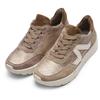 Sneaker ARA "NEW YORK", Damen, Gr. 9,5 (43,5), beige (beige kombiniert), Veloursleder, Glattleder, Textil, Glitzer, casual, Schuhe, Plateausneaker in Komfortweite H (= sehr weit)