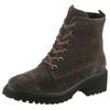 Schnürstiefelette WALDLÄUFER "H-LUISE", Damen, Gr. 5 (38), grün (khaki), Veloursleder, kariert, klassisch, Schuhe, Schnürboots, Profilsohle, Blockabsatz, in Komfortweite H (= sehr weit)