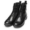 Schnürboots ARA "LIVERPOOL", Damen, Gr. 4 (37), schwarz, Glattleder, unifarben, casual, Schuhe, Kurzstiefel, Biker Boots in Bequemweite G (= weit)