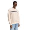 Sweatshirt TOM TAILOR DENIM, Herren, Gr. M, weiß (gardenia weiß), Sweatware, Obermaterial: 70% Baumwolle, 30% Polyester, unifarben, bedruckt, casual, normal hüftbedeckend, Rundhals, Langarm Bündchen, Sweatshirts, mit Logo-Print