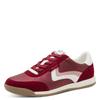 Sneaker TAMARIS, Damen, Gr. 41, rot, Textil, Leder, Lederimitat, unifarben mit Farbeinsätzen, sportlich, Schuhe, Freizeitschuh, Halbschuh, Schnürschuh, weich gepolsterter Schaftrand