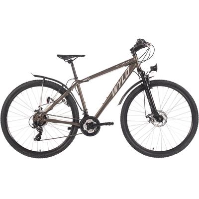 Mountainbike WYLD "MTB Hardtail ATB Twentyniner 29“ Heist Anthrazit 21 Gänge RH 51 cm" Gr. 51, grau (grau, schwarz), Fahrräder, 51cm, 29 Zoll (73,66cm) hinten: 29 Zoll (73,66cm)