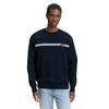 Sweatshirt TOM TAILOR DENIM, Herren, Gr. XXL, blau (sky captain blau), Sweatware, Obermaterial: 70% Baumwolle, 30% Polyester, unifarben, bedruckt, casual, normal hüftbedeckend, Rundhals, Langarm Bündchen, Sweatshirts, mit Logo-Print