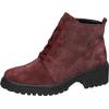 Schnürboots WALDLÄUFER "H-LUISE", Damen, Gr. 5 (38), rot (bordeaux), Veloursleder, unifarben, elegant, Schuhe, Stiefelette, Blockabsatz, in bequemer Schuhweite G (= weit)