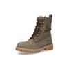 Schnürstiefel DOCKERS BY GERLI, Damen, Gr. 38, grün (khaki), Nubukleder, Schuhe, Boots, Casual Boots mit modischen Schnürsenkeln