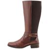 Weitschaftstiefel SHEEGO, Damen, Gr. 41, braun (dunkelbraun), Leder, Schuhe