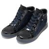 Sneakerboots ARA "ROM", Damen, Gr. 3 (35,5), blau (nachtblau), Lackleder, Glattleder, Veloursleder, unifarben, sportlich, Schuhe, Hightop Sneaker, Schnürboots in Bequemweite G (= weit)