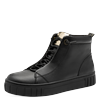 Sneaker MARCO TOZZI, Damen, Gr. 38, schwarz, Lederimitat, unifarben, modisch, Schuhe, Plateau, Boots, High Top-Sneaker mit elastischem Schnürsenkeln