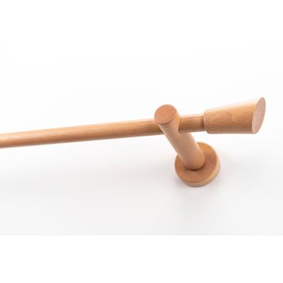 Gardinenstange GARESA "MOLIS", rot (rotbuchefarben), L:270cm Ø:20mm, Holzwerkstoff, Metall, Gardinenstangen, Vorhanggarnitur, verlängerbar, Wandmontage, Keil, ohne Ringe Image