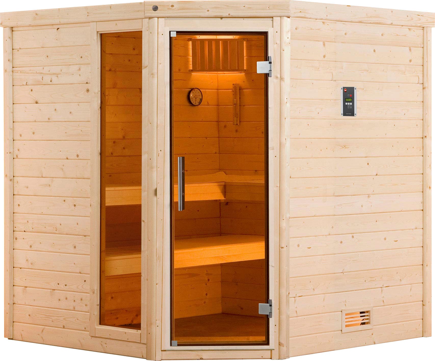 Sauna WEKA "Turku", beige (natur), Bio-Ofen, externe Steuerung, 7,5 kW, Saunen, 7,5 kW Bio-Ofen mit digitaler Steuerung Image