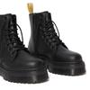 Schnürboots DR. MARTENS "1460 Jadon 2 Felix Rub Off Vegan", Damen, Gr. 42, mono, schwarz, Synthetik, unifarben, modisch, Schuhe, Plateaustiefel, Chunky Boots mit Innenreißverschluss