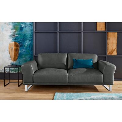 2,5-Sitzer W.SCHILLIG "montanaa", grau (anthrazit z69), B:212cm H:78cm T:94cm, Sofas, mit Metallkufen in Chrom glänzend, Breite 212 cm Image