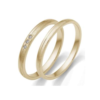 Trauring FIRETTI "Schmuck Geschenk Gold 375 Hochzeit Ehering "LIEBE" Gr. 72, gold (gelbgoldfarben), Fingerringe, 72, ohne Brillanten, Gelbgold 585, 2,5mm, Made in Germany, wahlweise mit oder ohne Brillanten Image