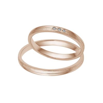 Trauring FIRETTI "Schmuck Geschenk Gold 375 Hochzeit Ehering "LIEBE" Gr. 56, rosa (roségoldfarben), Fingerringe, 56, ohne Brillanten, Roségold 375, 2,5mm, Rosu00e9gold 375, Made in Germany, wahlweise mit oder ohne Brillanten Image