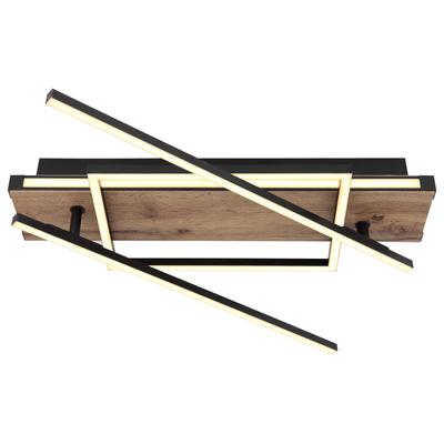 GLOBO LIGHTING LED Deckenleuchte "COLLI", schwarz, Lampen, Deckenlampe/Wohnzimmer/Schlafzimmer/modern/Holz Image