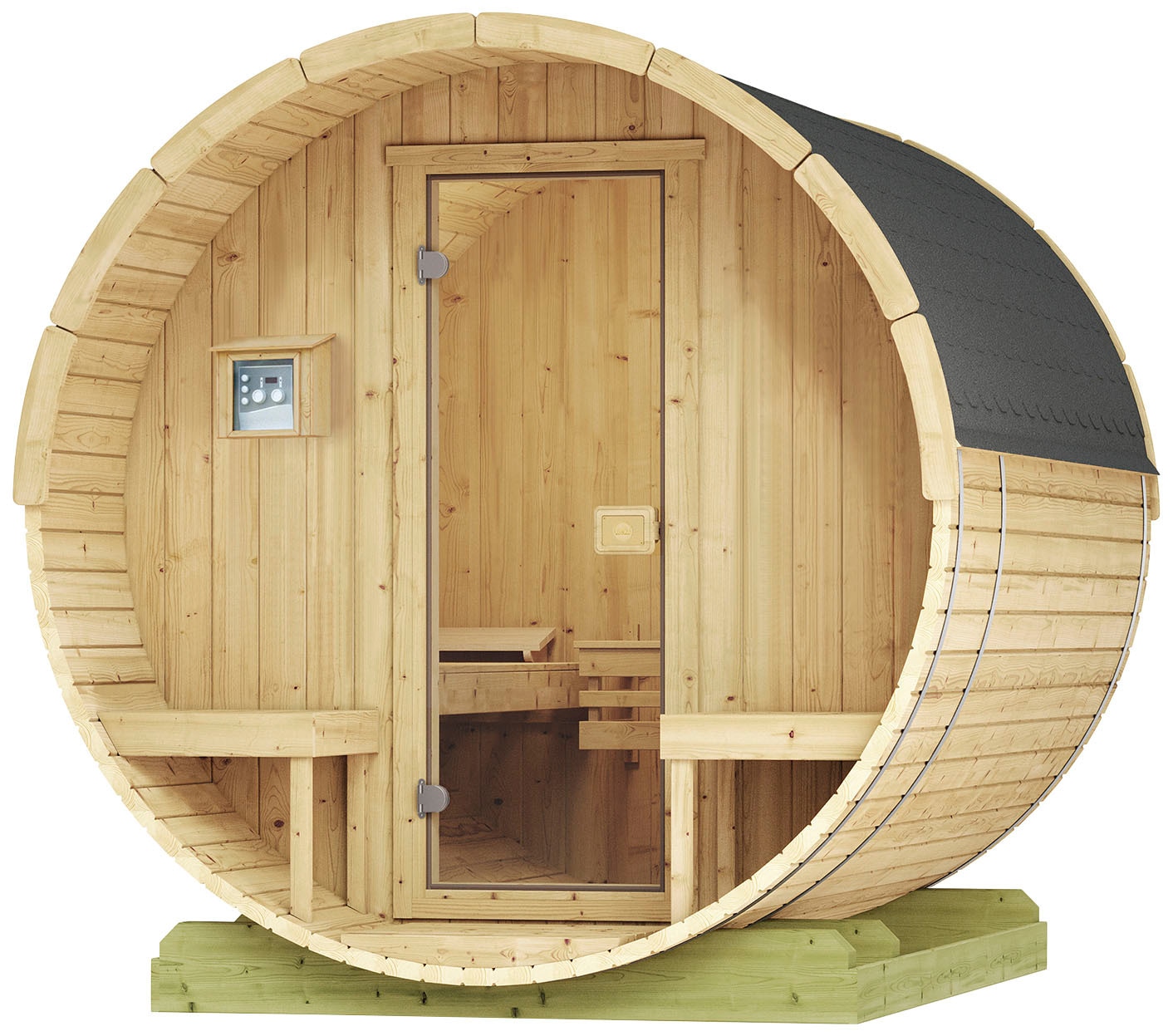 Fasssauna WEKA "198", beige, Saunaofen, externe Steuerung, 9 kW, Saunen Image