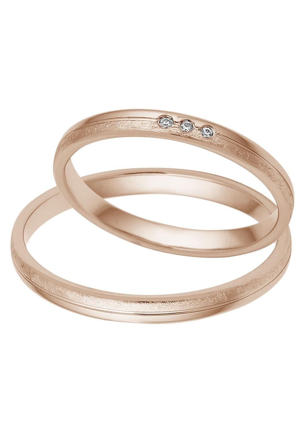Trauring FIRETTI "Schmuck Geschenk Gold 375 Hochzeit Ehering "LIEBE" Gr. 70, rosa (roségoldfarben), Fingerringe, 70, ohne Brillanten, Roségold 375, 2,5mm, Made in Germany, wahlweise mit oder ohne Brillanten Image