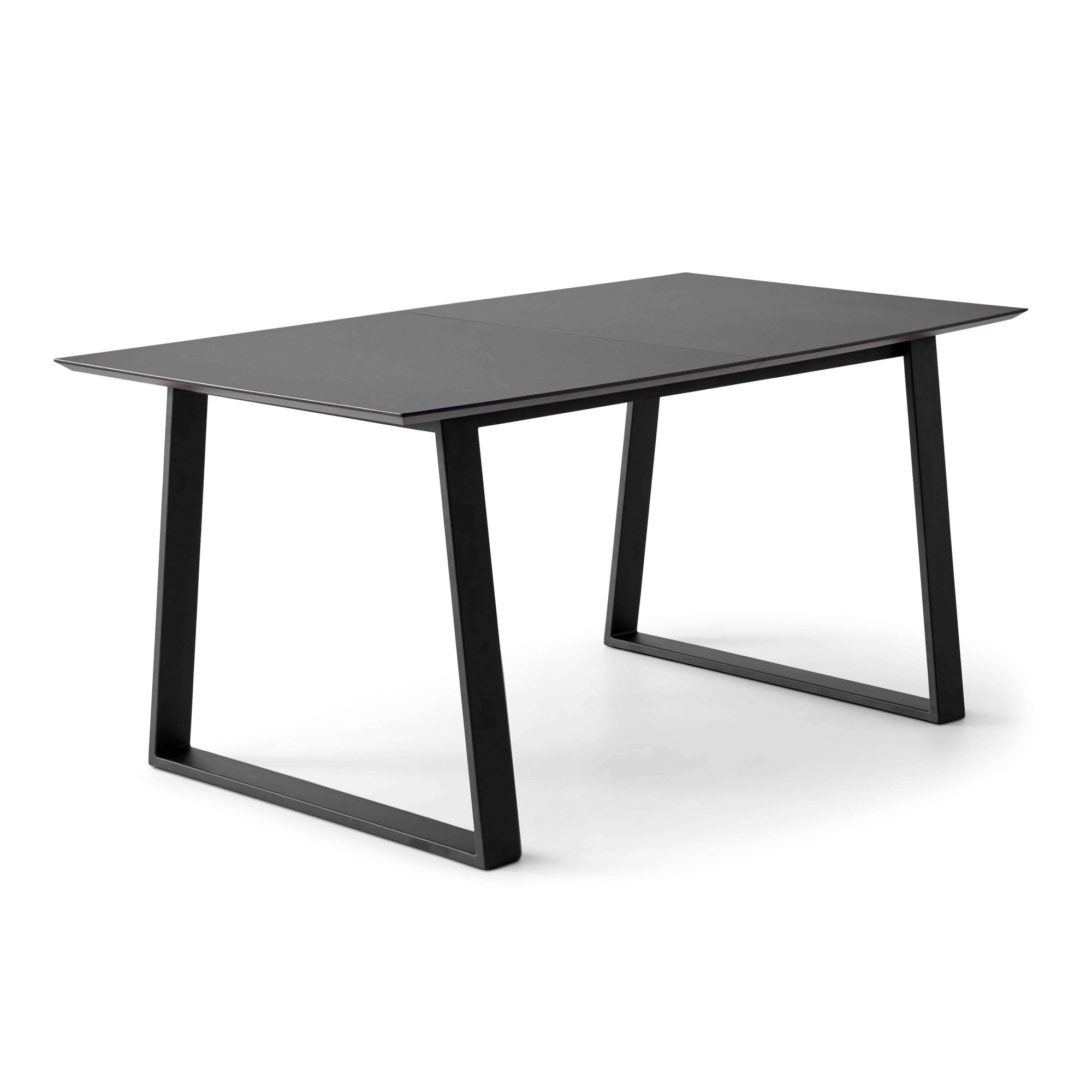 Esstisch HAMMEL FURNITURE "Meza Designtisch mit Auszugsfunktion und 2 Einlegeplatten", schwarz (schwarz, schwarz, schwarz), B:165cm H:74cm T:90cm, Tischplatte: Schwarzes nanobehandeltes Fenix-Laminat (schwarzer Rand), Gestell: Pulverbeschichtetes...